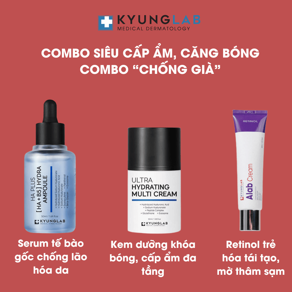 Combo Siêu Cấp Ẩm, Căng Bóng, Chống Già Kyunglab - Nhập Khẩu Chính Ngạch Có Tem Phụ Tiếng Việt Có VAT, Có Tem Chống Hàng Giả - Mẫu Mới 2024