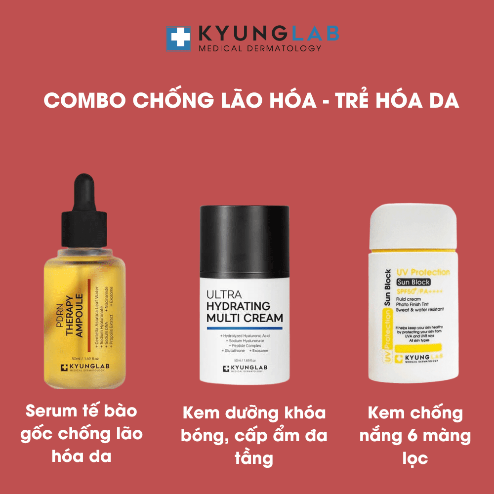 Combo Chống Lão Hóa, Trẻ Hóa Da Kyunglab - Nhập Khẩu Chính Ngạch Có Tem Phụ Tiếng Việt Có VAT, Có Tem Chống Hàng Giả - Mẫu Mới 2024