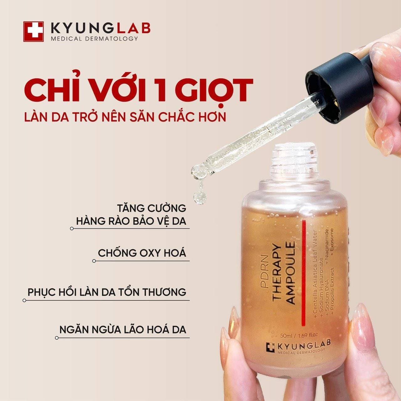 Serum Tế Bào Gốc PDRN KyungLab Therapy Ampoule (50ml) - Nhập Khẩu Chính Ngạch Có Tem Phụ Tiếng Việt Có VAT, Có Tem Chống Hàng Giả - Mẫu Mới 2024