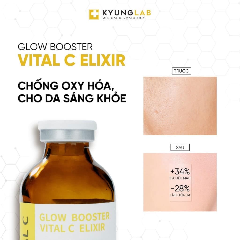 Tinh Chất Vitamin C Kyung Lab Glow Booster Vital C Elixir - Nhập Khẩu Chính Ngạch Có Tem Phụ Tiếng Việt Có VAT, Có Tem Chống Hàng Giả - Mẫu Mới 2024