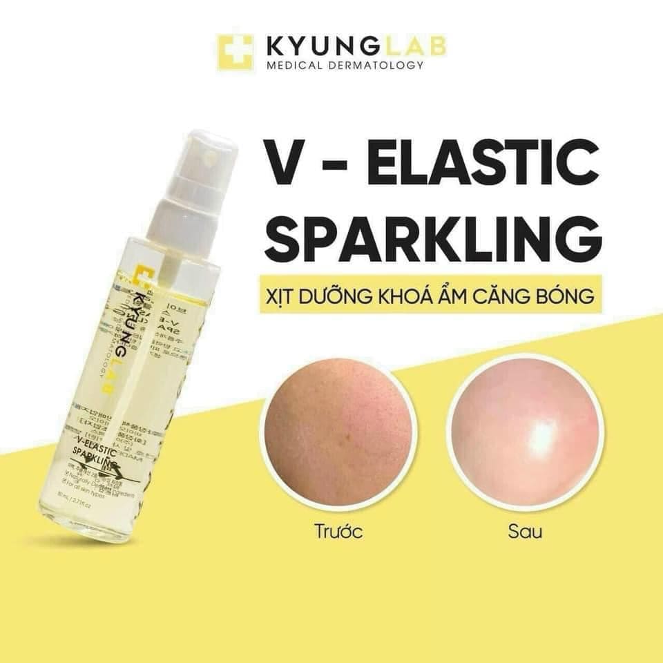 Xịt Dưỡng Khoá Ẩm Căng Bóng KyungLab V–Elastic Sparkling - Nhập Khẩu Chính Ngạch Có Tem Phụ Tiếng Việt Có VAT, Có Tem Chống Hàng Giả